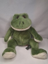 Vintage Russ Froggies Frog Plush Green Stuffed Animal Large Brown Eyes Soft Toy