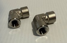 2- Swagelok Stainless Steel Pipe Elbow Fittings, 1/4 in. Female NPT, SS-4-E