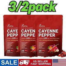 3/2PACK Cayenne Pepper Softgels Supplement - 240 Capsules NEW FREE SHIP