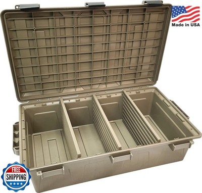MTM ACDC50, Divided Ammo Crate Utility Box, Water Resistant, Ammo Storage Box, L