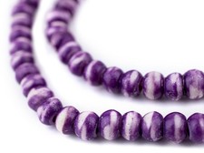 Purple Rustic Bone Mala Beads 6mm Nepal Round Large Hole 21 Inch Strand