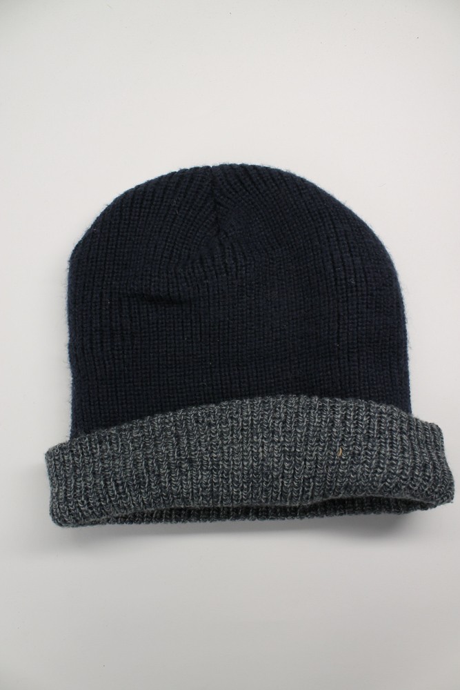 Solid blue with blue heathered cuff machine knit … - image 2