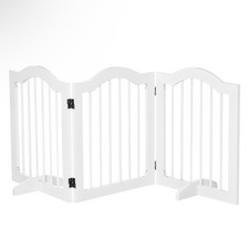 PawHut 3 Panels Dog Gate w/ Support Feet Fence Safety Barrier Freestanding
