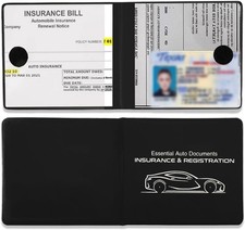 2PCS Car Registration and Insurance Holder, 10.6'' 4.8'' Essential Auto Card Glo