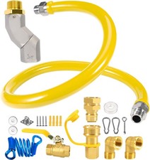 Commercial Gas Hose/Connector Kit 3/4  48/36 Inch,1675Kit48/36 Safety System Ki