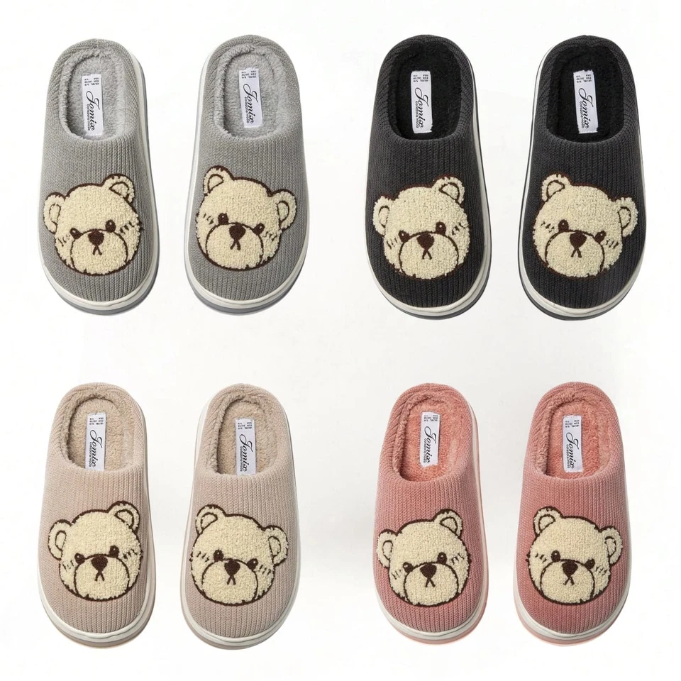 JOMIX Pantofole Donna Ciabatte Comode Invernali Calde Peluche Orsetto