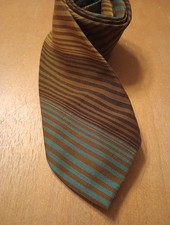 Vintage 1920s Tie Men's Stripes Swing Neckties Blue, Yellow, Brown Cotten