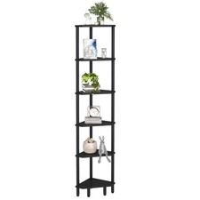 6 Tier Corner Shelf, 66.5'' Tall Standing Shelf, Narrow Display Shelf Stand, ...