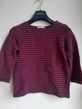 Sessun Ringelpullover rot-blau Gr.S  3/4 Arm 100%Cotton mit Zierknöpfen