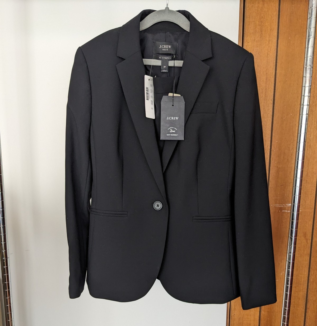 J CREW NWT! 2-piece Suit Set Jacket (2P) + Skirt (0P) 1035 Bi-Stretch Wool