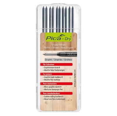 Pica Dry   Pack of 10 Graphite H Leads (with Blister Pack)