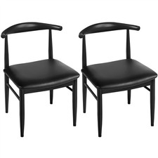 Modern Dining Room Chairs Set of 2 PU Leather Kitchen Chairs with Backrest, Used