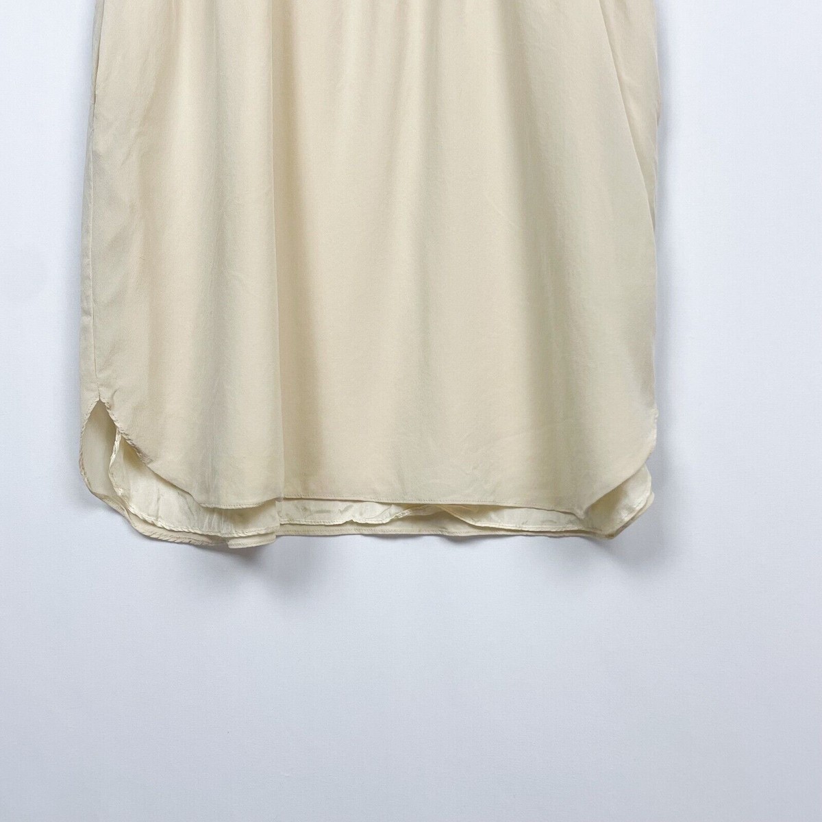Lauren Moffatt Silk Heart Pocket Dress Size 6 Ivory Cream Blouson Pockets View 4