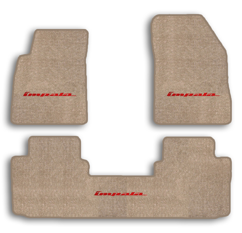 Rvni TPE Rubber Front and Rear 3-Piece for 2014-2020 Chevrolet Impala Black Floor Mats Set, All-Weather Protection