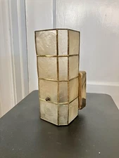 1960s FELDMAN Mid Century Modern Capiz Shell Sconce Hollywood Regency MCM Rare