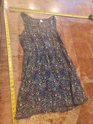 Divided By H&M Size 4 Blue Floral Sleeveless Fit N Flair Dress #S102