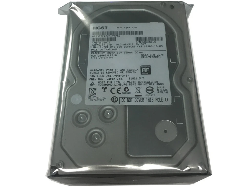 HGST 6TB 64MB Cache 7200RPM SATA 6.0Gb/s 3.5" Hard Drive - HDN726060ALE610 - Image 2 of 4