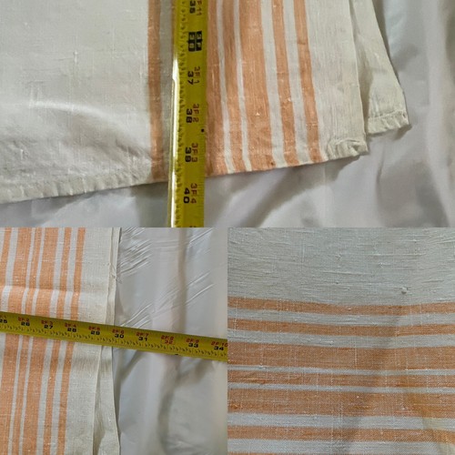 Linen Flat Sheets Set Of 6 Striped Embroidered Vintage USSR European - Picture 16 of 20