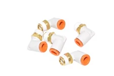 Pack of 5 NEW SMC Male Elbow: Brass, Push-to-Connect x MNPT, For 1/4 in Tube OD,