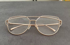 Possibly VTG Oversize Metal Frame Thin Temple Clear Flat Lens Aviator Eyeglasses