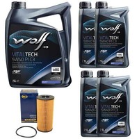 MotoröL Set Wolf Vitaltech PI C3 5W40 9 Liter + ÖLfilter FüR Renault Laguna III