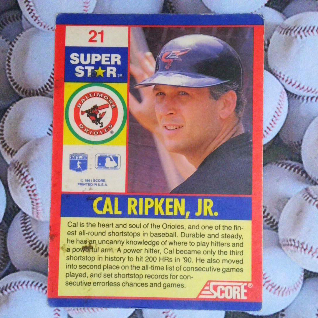 VTG MLB 1991 Score Superstar Baseball Card #21 Cal Ripken Jr