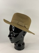 SCALA Classico 100 Wool Tan Fedora Hat Village Dorfman Pacific Men's Small