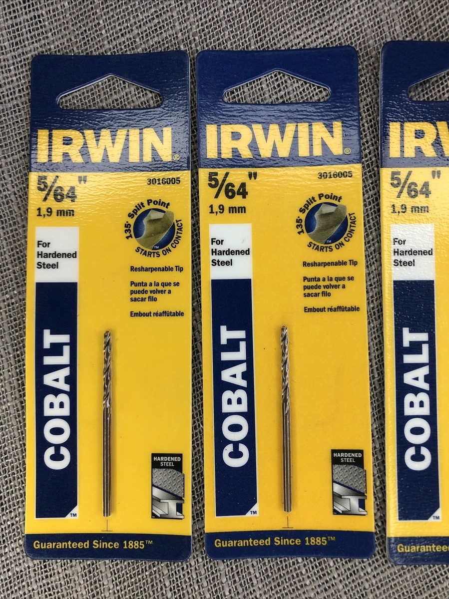 IRWIN 3016007 7/64” Cobalt Split Point Drill Bits – Lot Of 4 For Hardened Steel
