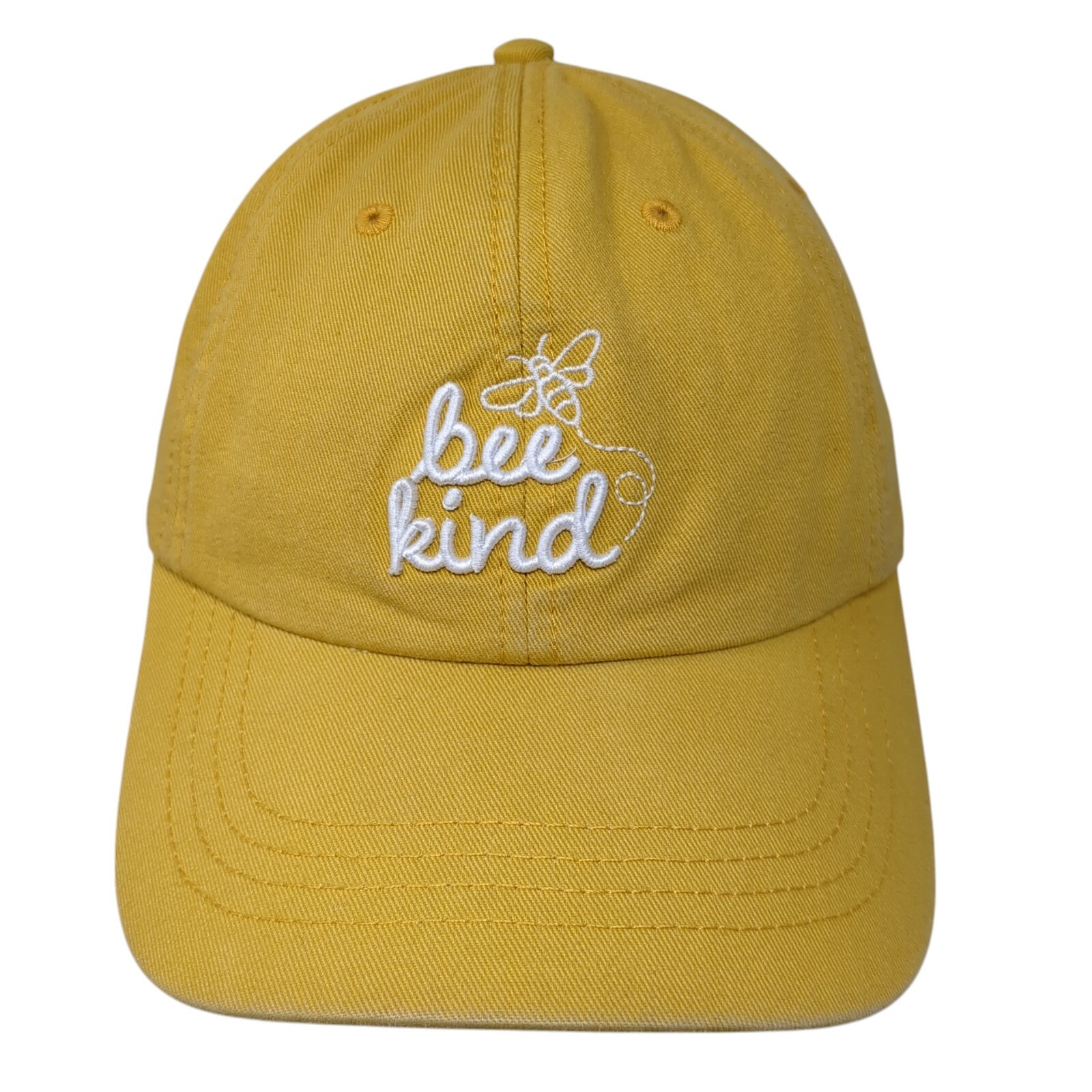 Bee Kind Slideback Hat Yellow OS Adjustable Embro… - image 1