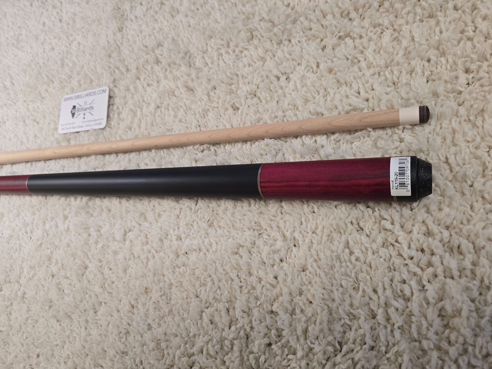 K2 Pool Cue KL119 Red Exotic Wood With Dual Copper Rings! 12.5 mm Shaft!