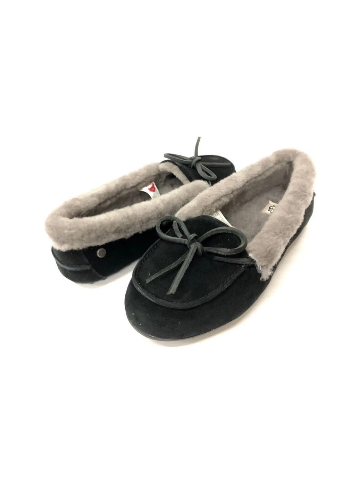 UGG SOLANA MOCASSINO SCARPE DONNA CAMOSCIO NERO US 6.5 UK 4.5