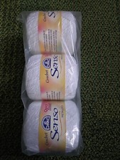 DMC Crochet Cotton Senso Quick Finish Metallic White 1401 Lot Of 3 