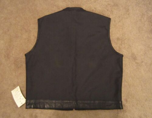 XELEMENT ADVANCED MOTORCYCLE GEAR BLACK CLUB VEST LEATHER TRIM - XL NEW - Picture 3 of 6
