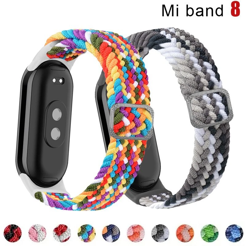 Braided Strap for Xiaomi Mi Band 8 Elastic Nylon Solo Loop for Miband 8 NFC