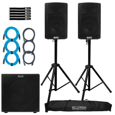 #ad Alto Professional TX410 350W 10quot; Powered Active Speakers Pair w 12quot; Sub Pack $830.40