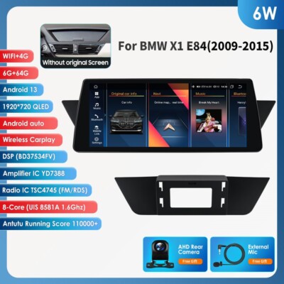 For BMW X1 E84 2009-2016 Android 13 Car Stereo Radio GPS Bluetooth No OEM Screen
