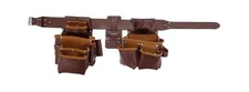 20-234 100% Top Grain Leather Pro Seven Bag Framer Set, Brown Brown All Leather