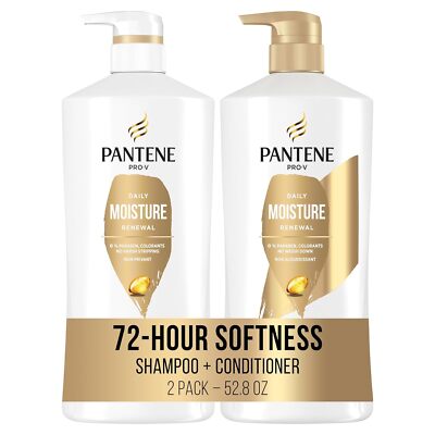 2-Pack Pantene Shampoo & Conditioner Set Daily Moisture Renewal Hair Treatment