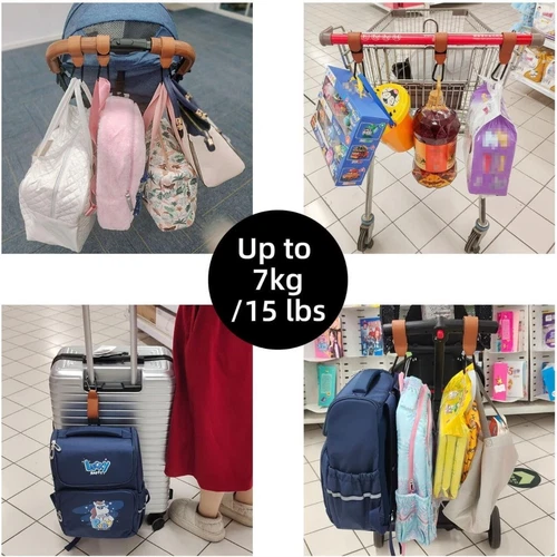 Pram Clips | Universal Baby Buggy Pushchair Stroller Shopping Bags Hook Straps - Picture 8 of 18