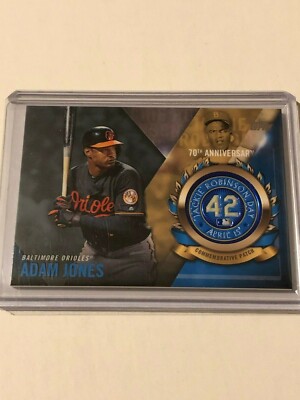 2017 Topps Series 1 Jackie Robinson Logo Patch Adam Jones #JRPC-AJO Orioles 70th