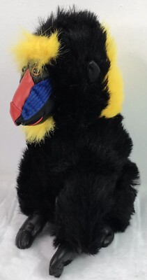 Vintage Liberty Toy Mandrill Baboon Monkey Plush 12'' Black Stuffed Animal 1994