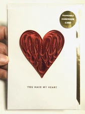 1 Hallmark Signature Card High Quality Quilling Heart Frameable U Have my Heart