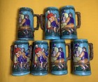 Set of 7 Handmade Traditional Vintage Steins From 1970
