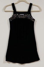 Jona Michelle Girls Size 7 Black Velour W/ Black Silver Sequins Dress