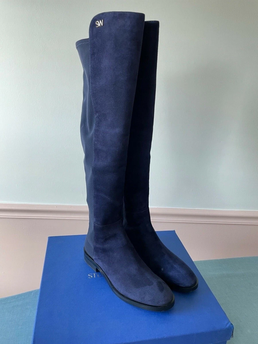 Stuart weitzman top navy suede boots