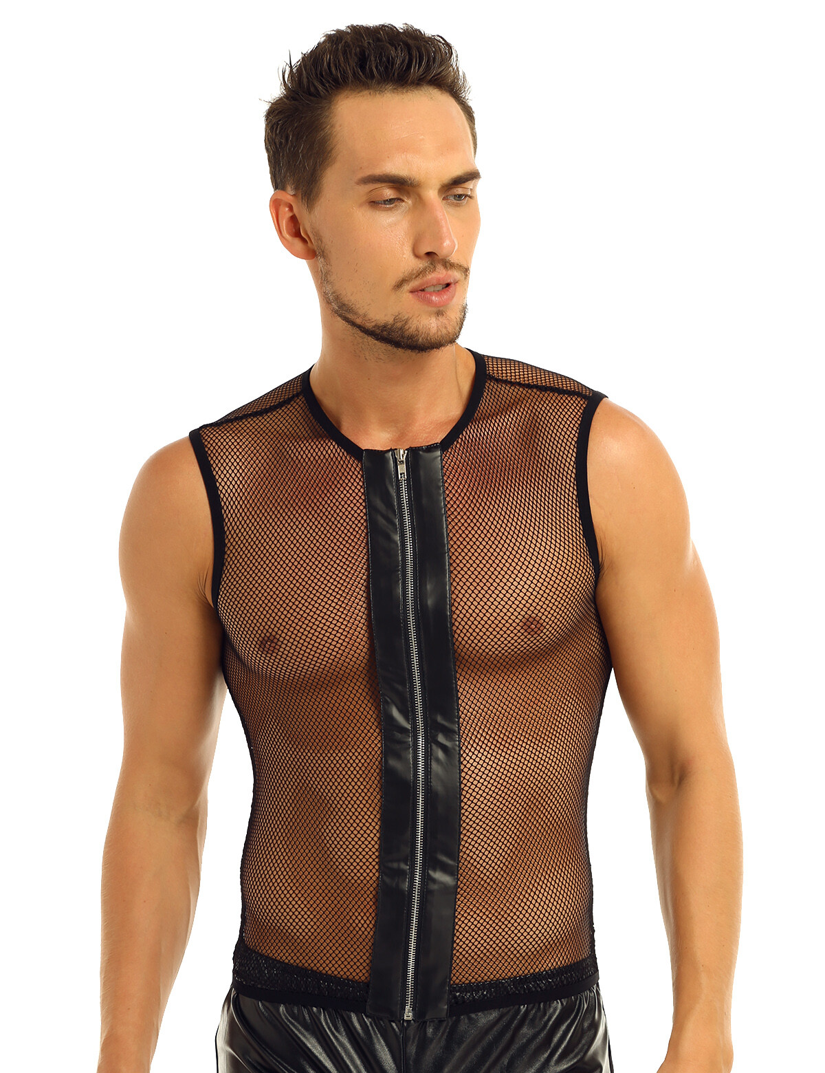 Men's Mesh Tops TShirt Seethrough Gym Muscle Tank Top