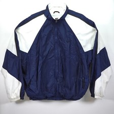 VTG Nike Track Jacket Men's XXL 2XL 90s Blue White Nylon Full Zip Performance