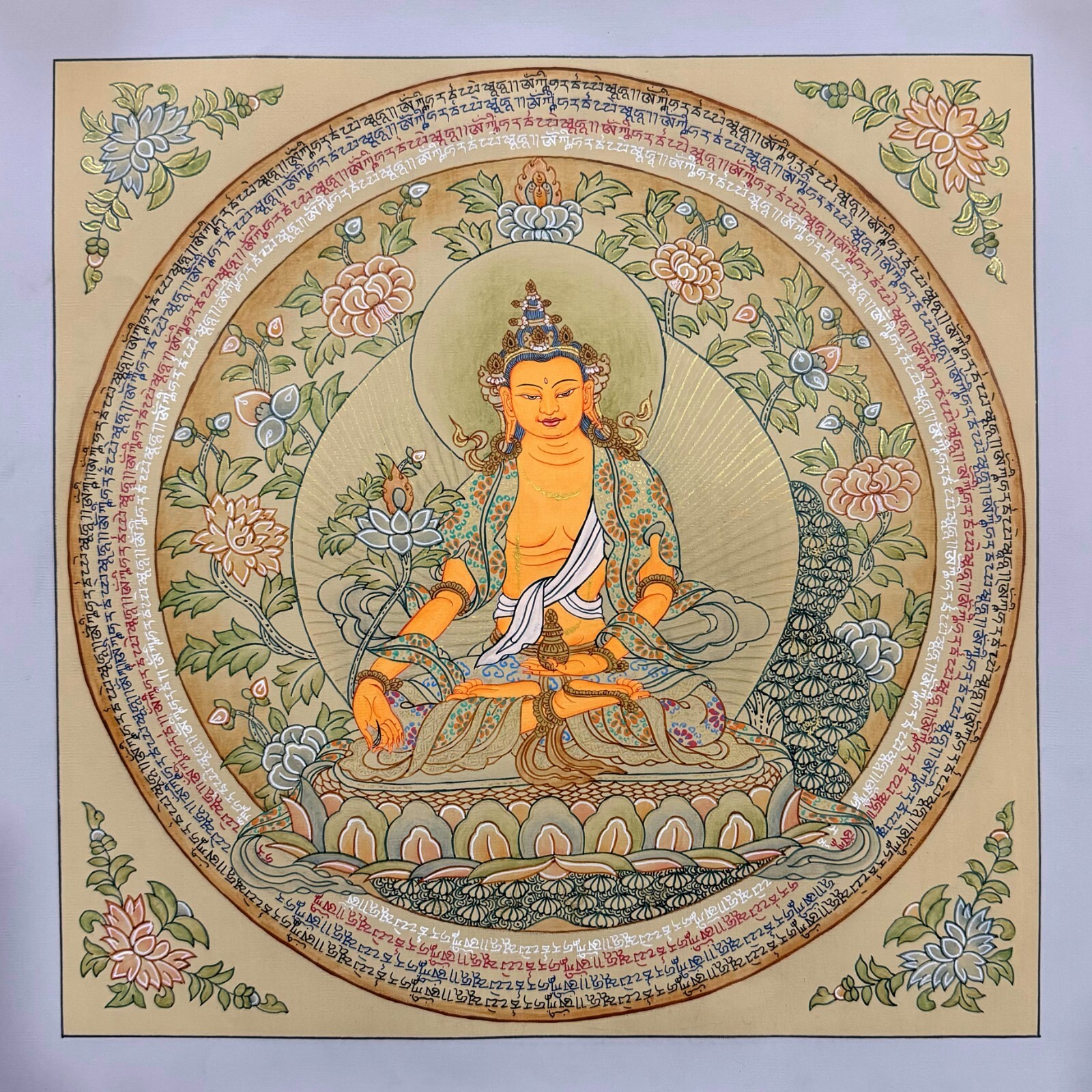 ksitigarbha Mantra MandalaThangka, ksitigarbha Prayer Mandala