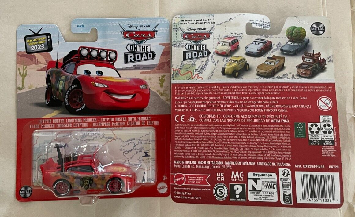 Disney and Pixar Cars Cryptid Buster Lightning McQueen Die-Cast Toy Car,  1:55 Scale Collectible