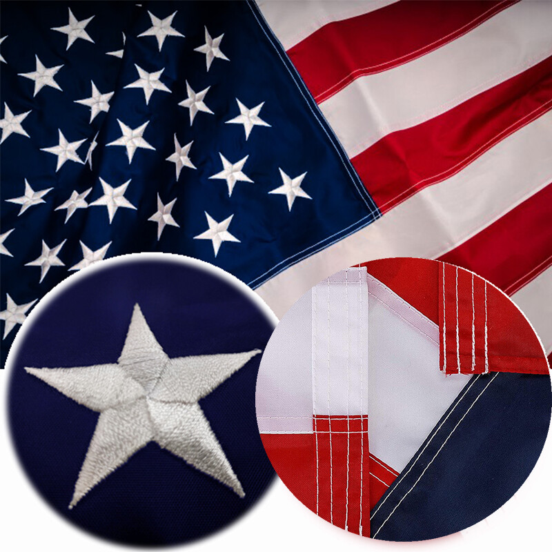 4' X 6' Foot USA American Flag - Polyester Material With Brass Grommets For Outdoor Display